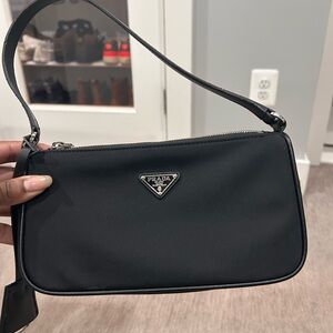 Black small evening Prada bag
